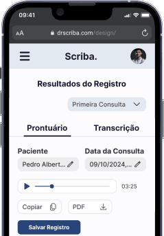 App Mobile Scriba - Gravação de consulta